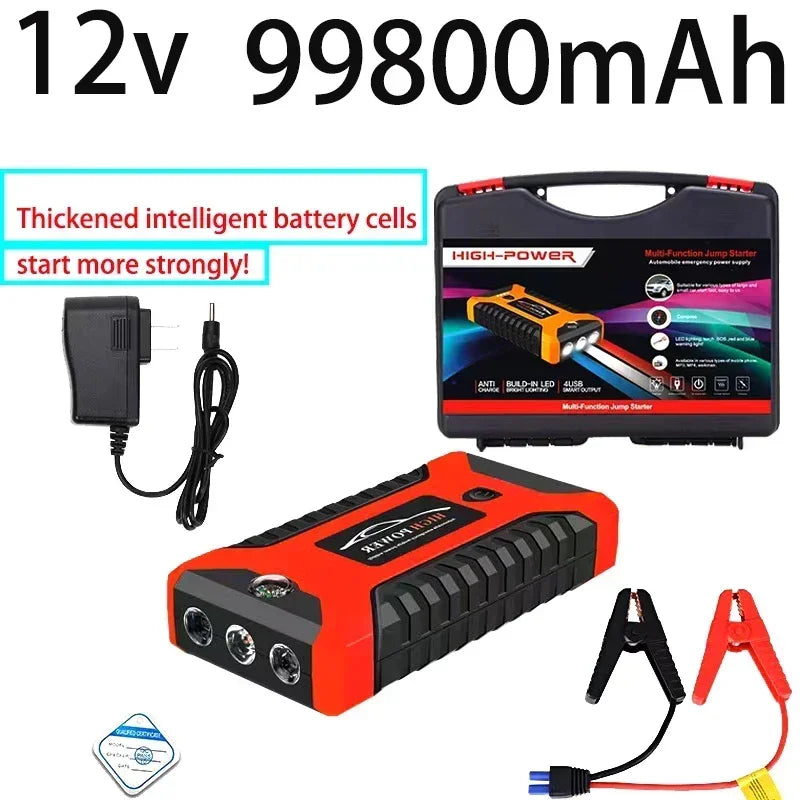 EAFC 12V  Car Jump Starter Power Bank Portable Car Battery Booster ChargerStarting Device Auto Emergency Start-up Lighting Car Mobile World