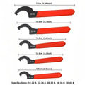 5pcs Anti Slip Half Moon Wrench Hook Wrenches Tools Set C-Shape Spanner Motorcycle Car Repair Shock Djustment Spanner Hand Tool