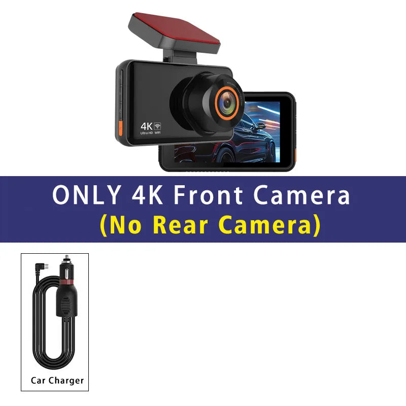 4K+2.5K Car Dvr Support WIFI GPS Dash Cam Dual Lens Dashcam Rearview Camera UHD Night Vision 24H Parking Mini Video Recorder