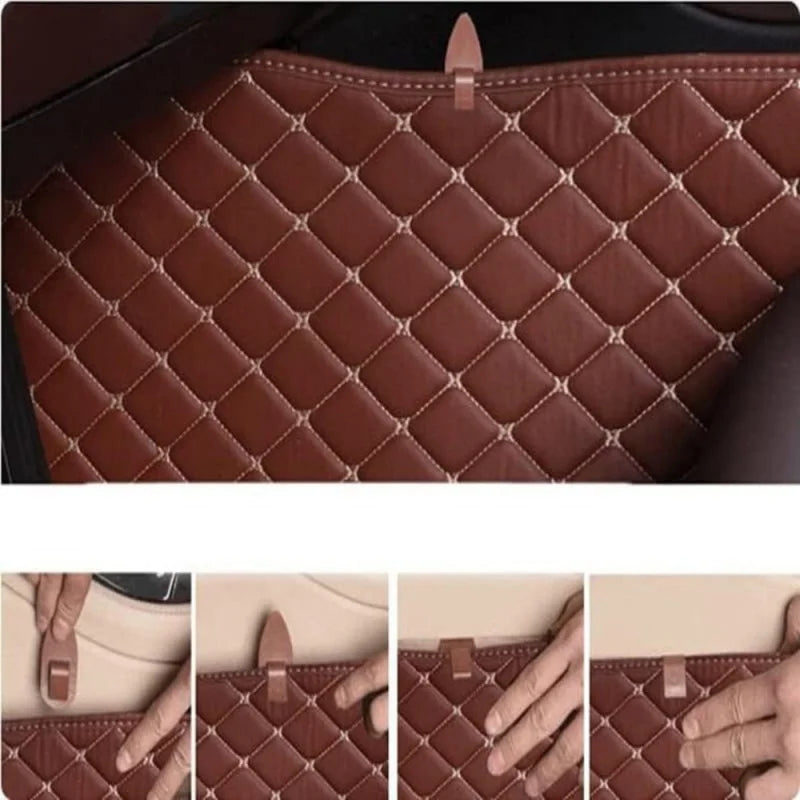Custom For Tesla Model Y L 6-Seat EVSUV 2025-2026 Waterproof All Weather Car Floor Mats Luxury PU Anti-Slip Accessories LHD/RHD
