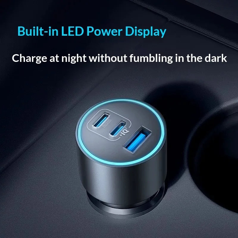 Anker 167.5W Car Charger 3-Port 2C1A Fast Charging Cigarette Lighter Adapter Car charger for iPhone/Huawei/Xiaomi Gifts