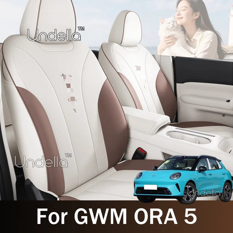 For GWM ORA 5 2026 2027 Car Custom Fit Seat Covers Full Covered with Set Front Back Row Full Set Cushions Accessories