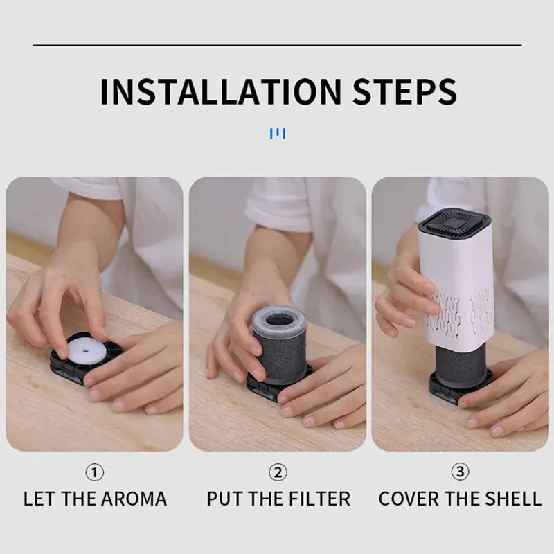 Car Air Purifier Small Car Deodorization Machine Deodorant Air Freshener With Atmosphere Light Negative Ion Air Purifier