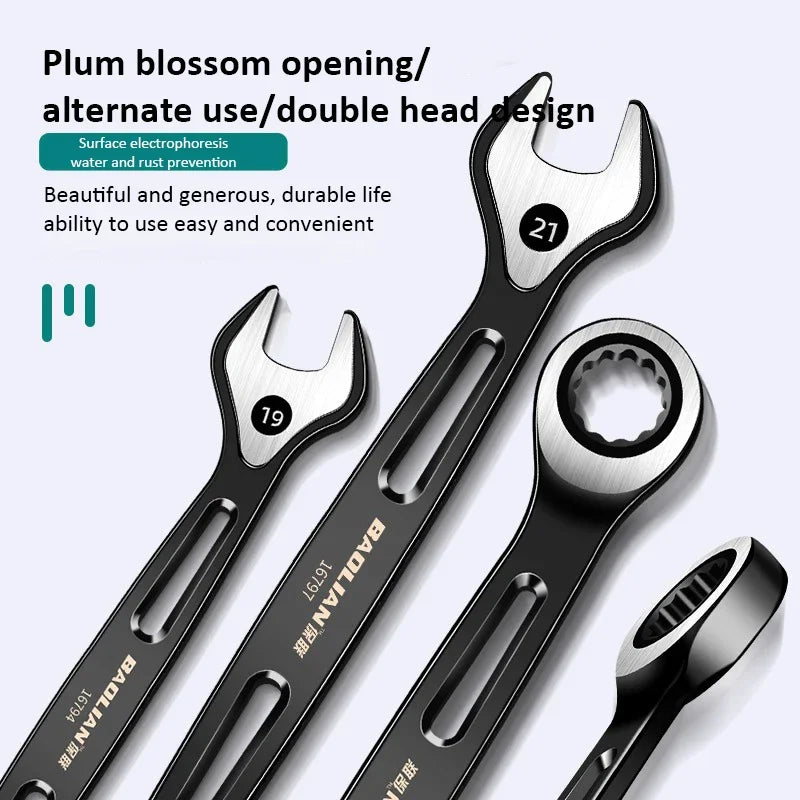 1PC 6-22mm Combination Ratchet Wrench Dual-purpose Wrench Metric Universal Spanner Labor-saving Anti Slip Repair Tool Hand Tool