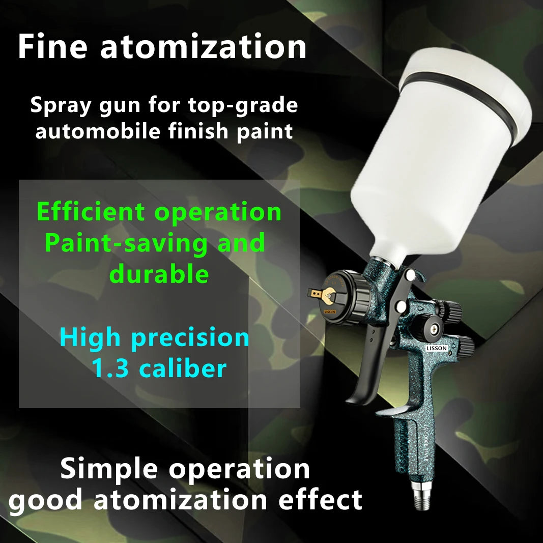 LISSON Starlight Version HVLP Type,1000B Spray Gun 1.3mm Stainless Steel Nozzle Professional Sprayer Paint Gun For Car Paintin CM World