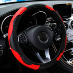 Carbon fiber PU leather elastic car steering wheel cover without inner ring suitable for 14.5-15 inch car interior supplies