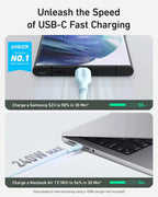 Anker 543 USB-C to C Cable 240W 6ft PD Fast Charging Cord For iPhone 16 Pro MacBook iPad Samsung Galaxy S23 S22