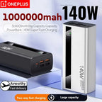 Oneplus 500000mAh Large Capacity PowerBank 140W Super Fast Charging Portable External Battery Powerbank for iphone Huawei Car Mobile World