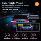 UHD 4K+2.5K 2160P Dual Lens ADAS Dash Cam with WiFi GPS Mini Car DVR 2.5K Rear Camera Video Dashcam Drive Recorder Black Box