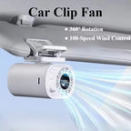 Clip-On Car Fan 360° Rotatable 100-Speed Multi-Scene Portable Fan Long Service Life Lightweight USB Rechargeable