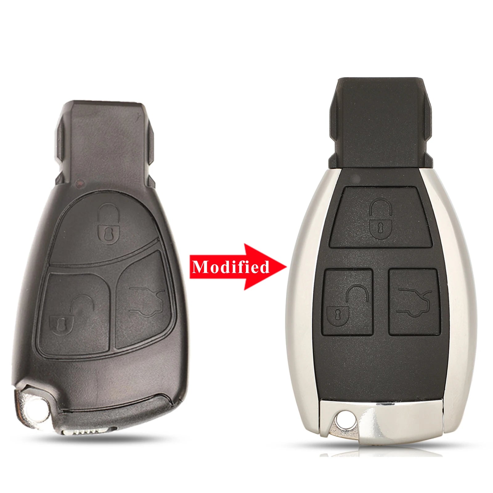 jingyuqin 2/3/4 Buttons Car Key Shell For Mercedes Benz B C E ML S CLK CL Modified Replacement Smart Auto Key Case Upgrade CM World