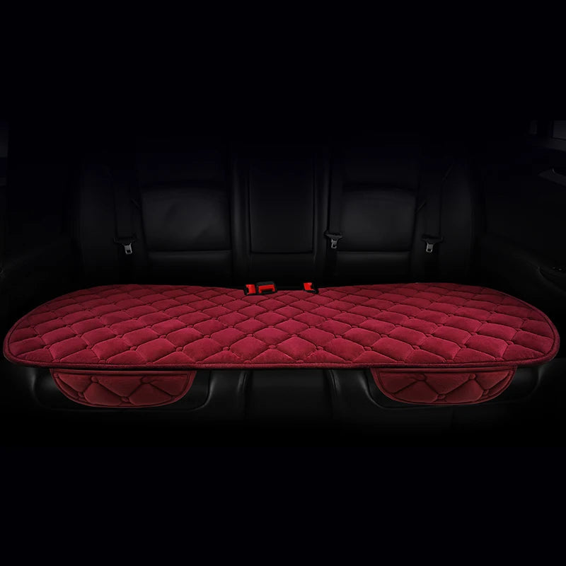 Thickened car seat cushion plush short plush anti slip warm seat cushion seat three piece set winter universal plush winter CM World