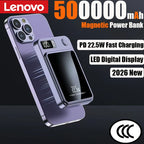 Lenovo Wireless Magnetic Power Bank 500000mAh 22.5w Super Fast Charging Portable External Battery Powerbank For Iphone Samsung