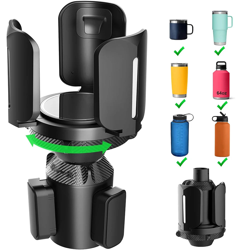 Adjustable Car Cup Holder Expander Base for Yeti Rambler, Stanley, Hydro Flask, Nalgene 10-64oz (473-1893ml) Universal Large CM World