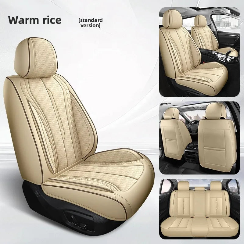 High Quality Nappa Leather Universal Car Seat Full Cover Perforated Nappa Leather Luxury Sedan SUV Seat Cushion Car Full Cover