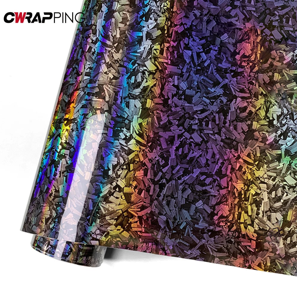 145cmx200cm Universal Car Wrapping Sticker Rainbow Door Stickers for Car Body Films Roof Laser Carbon Fiber Exterior Styling Car Mobile World