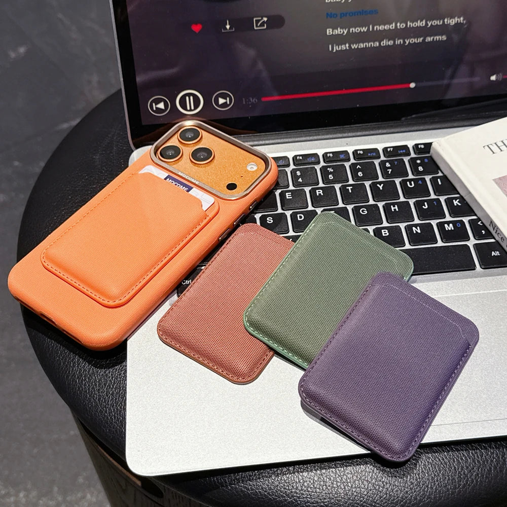 Magnetic Techwoven Wallet Case iPhone 16 17 Pro Max 14 15 Plus Samsung S25 S26 Ultra For Magsafe Card Holder Macsafe Card Slots