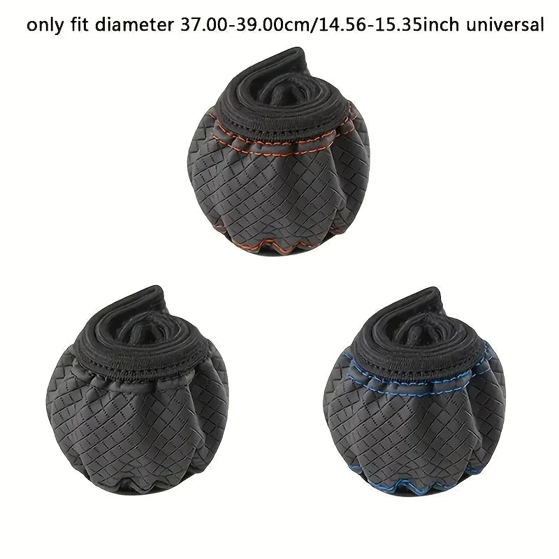 37-39CM Steering Wheel Cover Anti Slip Breathable Steering Cover Universal Microfiber Leather Steer Wheel Protector CM World