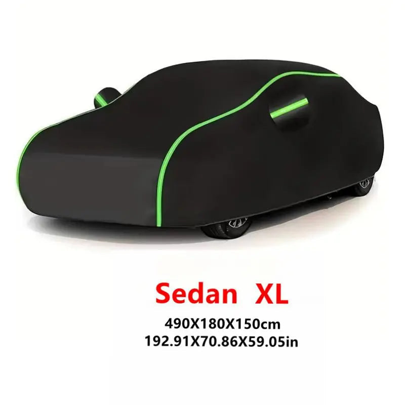 Universal Car Covers With Reflective Strip Fit For Audi Mercedes Benz Volkswagen Mazda And So On Black Car Cover Dust-proof Snow Car Mobile World