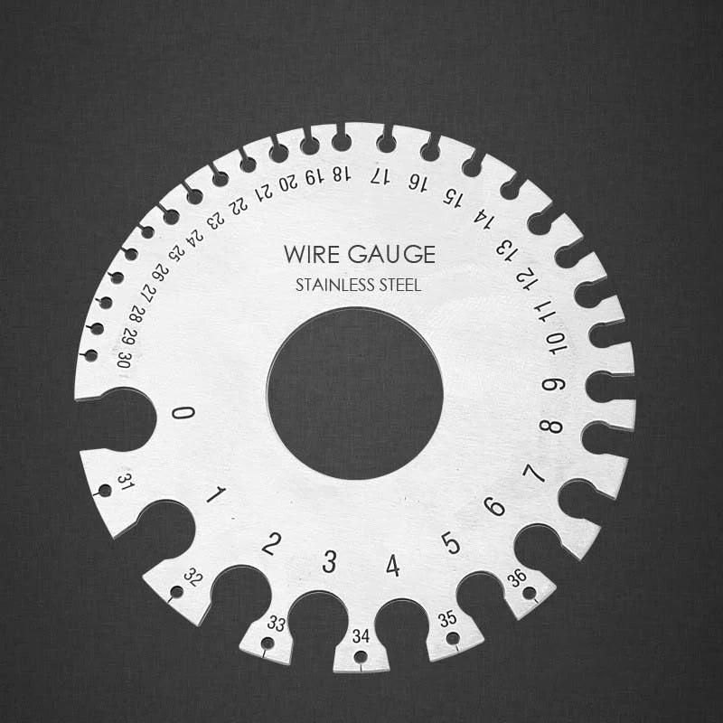 1pcs 0-36 Round AWG SWG Wire Gauge Thickness Ruler Gauge Diameter Stainless Steel Measurer Tool Welding Inspection Wire Gauge CM World