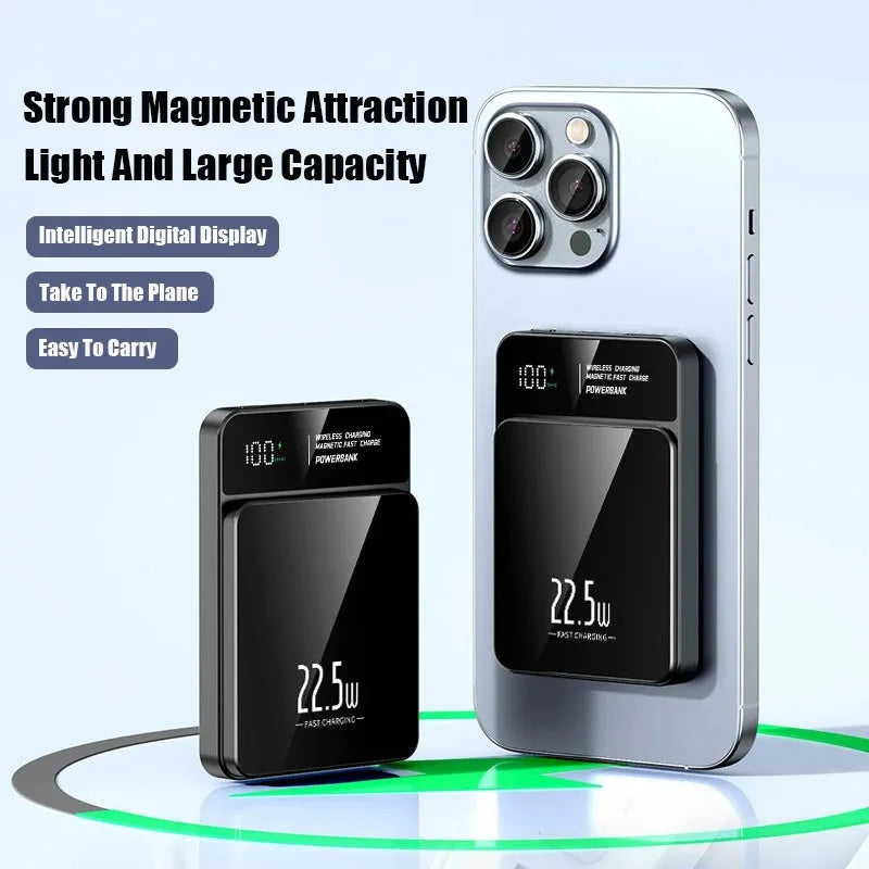 Lenovo 100000mAh Portable Magnetic Wireless Power Bank PD22.5W Super Fast Charging External Battery For Magsafe IPhone Samsung Car Mobile World