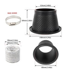 1 Set Universal Car Front Bumper Admission Air Turbo Air Intake Pipe Kit ABS Turbine Inlet Kit Pipe Air Funnel CM World