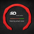 5D Premium Sports Suede Car Steering Wheel Cover Breathable Universal Non-slip 15inch/38cm New Styling Booster Covers Auto Parts