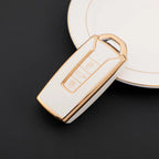 3 Buttons TPU Car Key Case Cover for Vw Volkswagen Touareg 2019 2020 2021 2022 2023 Auto Shell Fob Ring Keychain Protector