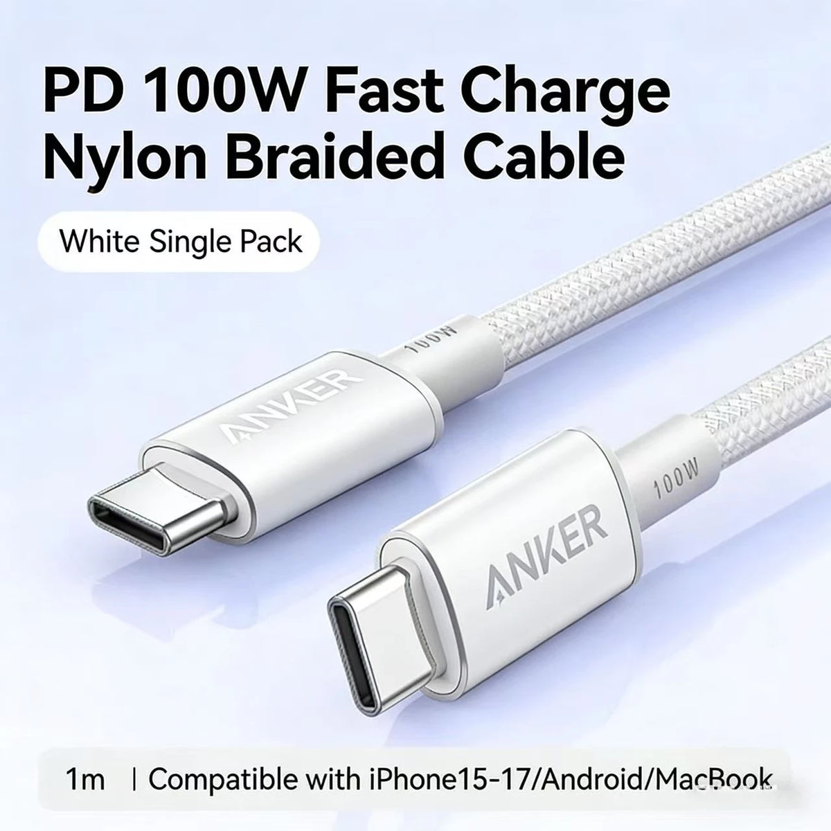 ANKER Applicable to Apple 17/16/15 Pro Max Charging Cable Dual Type-C Data Cable 100W /140W Super Fast Charging Line