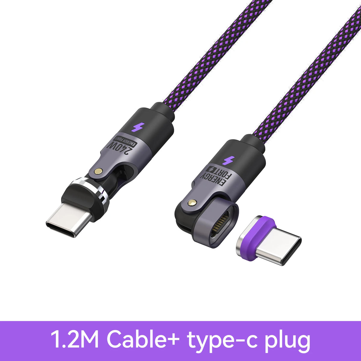 240W PD3.1 Fast Charging Cable 540° Rotation Type C 5A Cable nylon material  for iPhone MacBook Samsung UGREEN/Anker powerbank