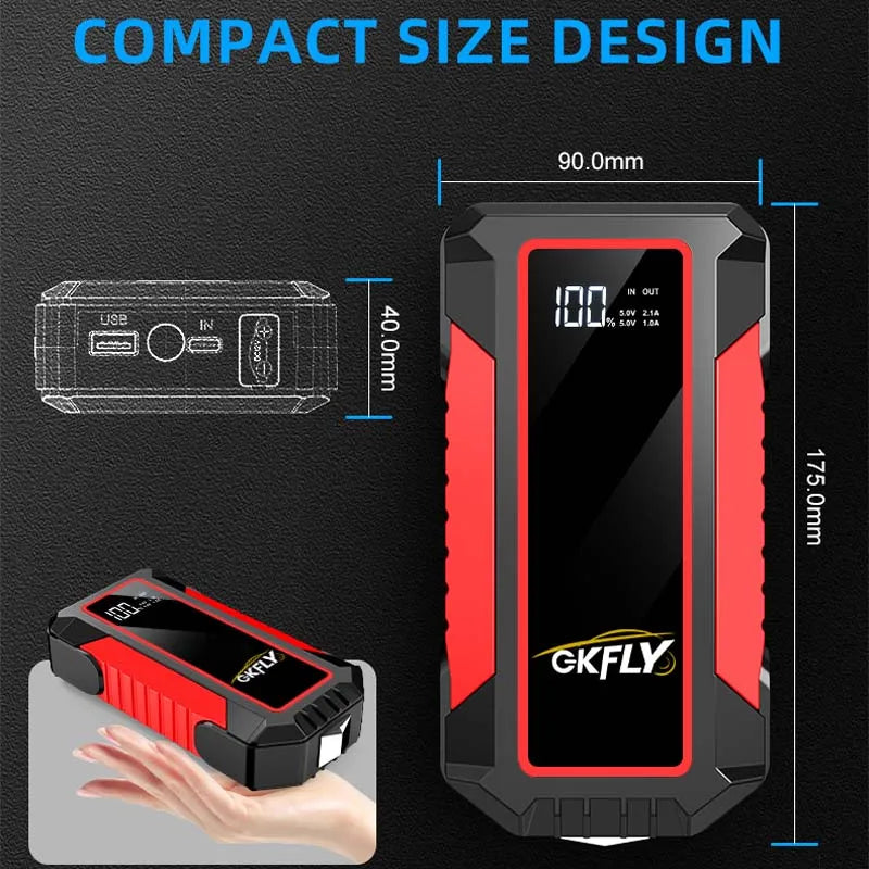 GKFLY 4000A Car Jump Starter Power Bank Portable 12V Car Battery Emergency Boosters Starting Device Car Starter 2026 New Arrival
