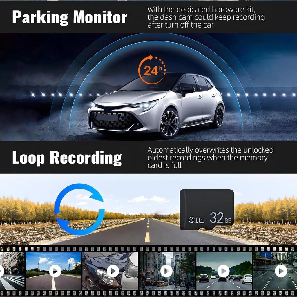 1080P Dual Lens Dash Camera Front and Rear Car Driving Recorder with Night Vision G Sensor 316 Inch IPS Display Car Mobile World
