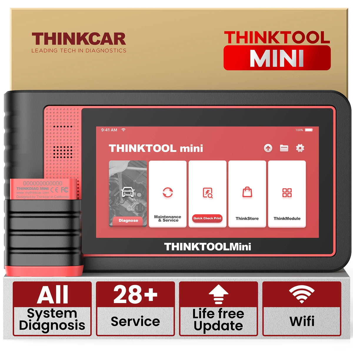 THINKCAR Thinktool Mini 2 CANFD Car Diagnostic Tool OBD2 Scanner Auto VIN Diagnosis Full System 28 Resets Free Code Reader