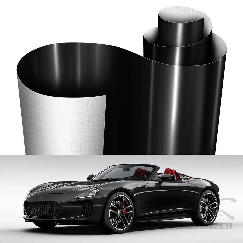 20X5FT High Glossy Black Carbon Fiber Car Wrap Vinyl Film Self Adhesive Auto Decal Bubble Car Body Film Vinyl Wrap Decals Car Mobile World