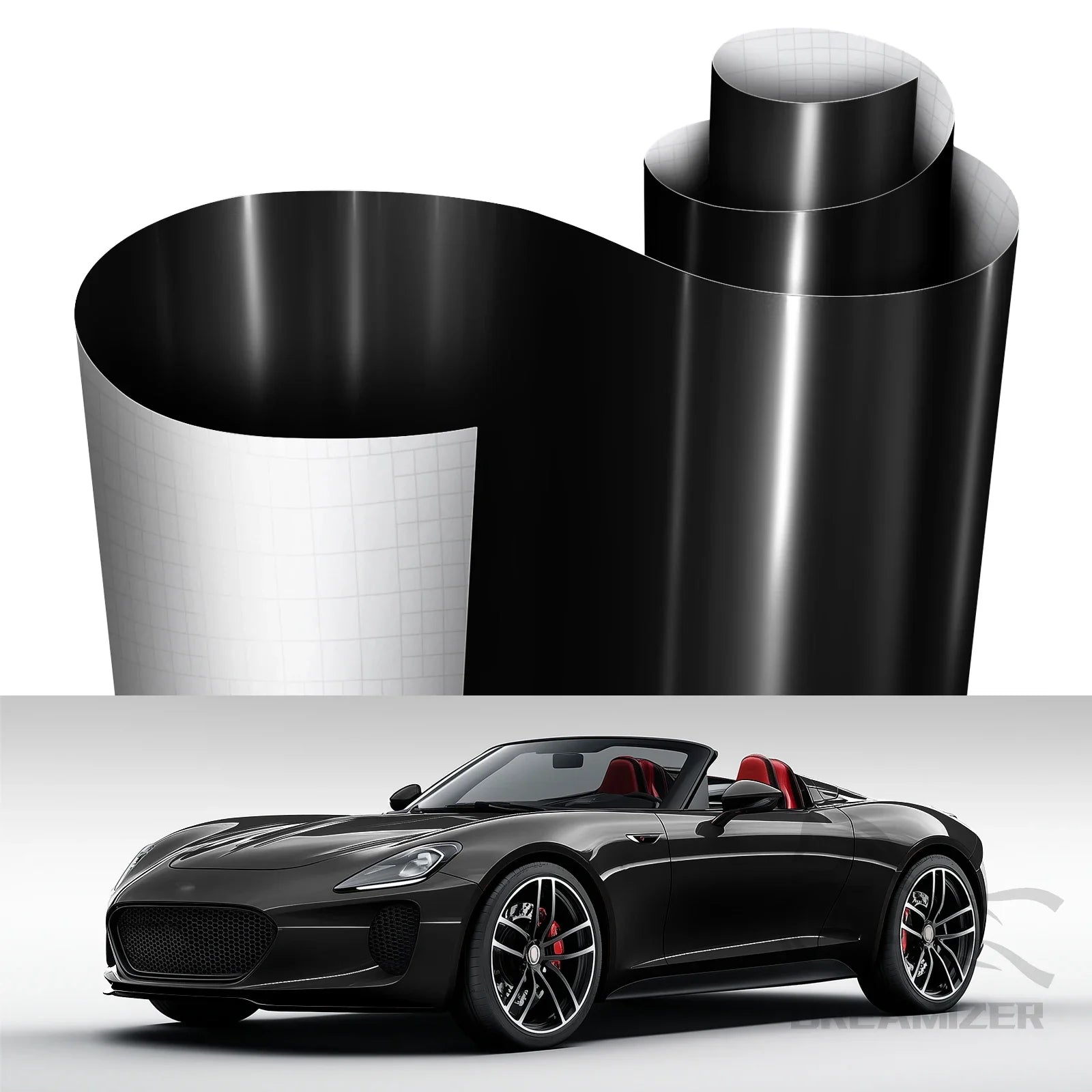 20X5FT High Glossy Black Carbon Fiber Car Wrap Vinyl Film Self Adhesive Auto Decal Bubble Car Body Film Vinyl Wrap Decals Car Mobile World