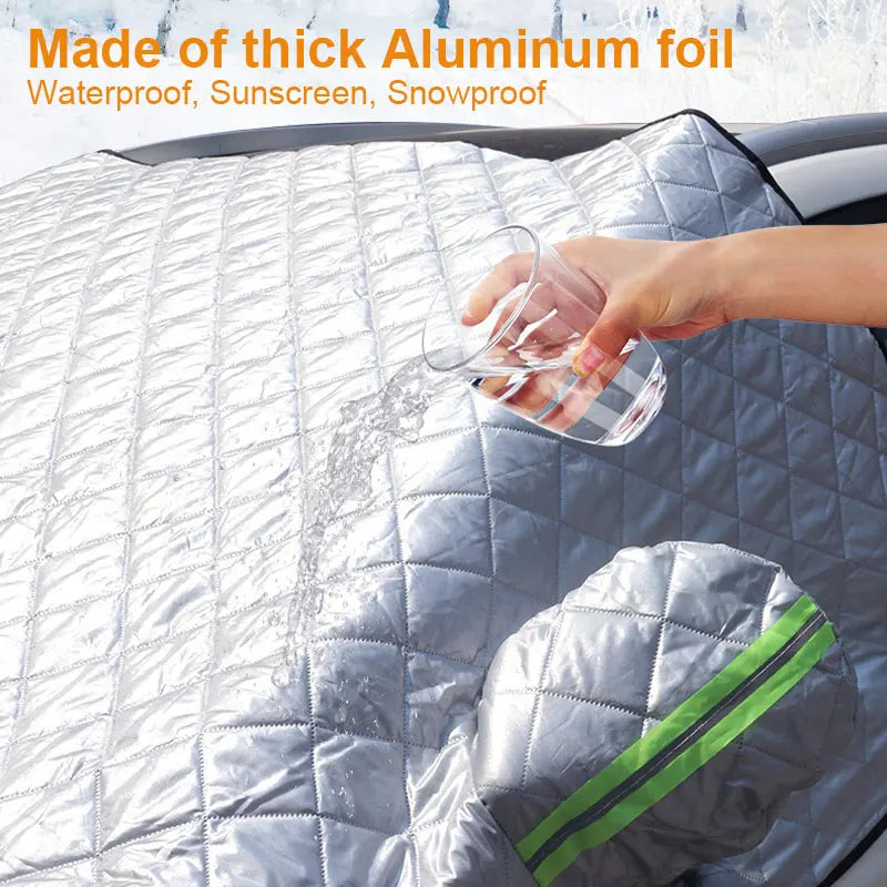 Waterproof Cover Exterior Car Covers Outdoor Half Awning Anti-Snow Windshield Proof Protective Cotton Sunshade Anti Ice Frost Car Mobile World