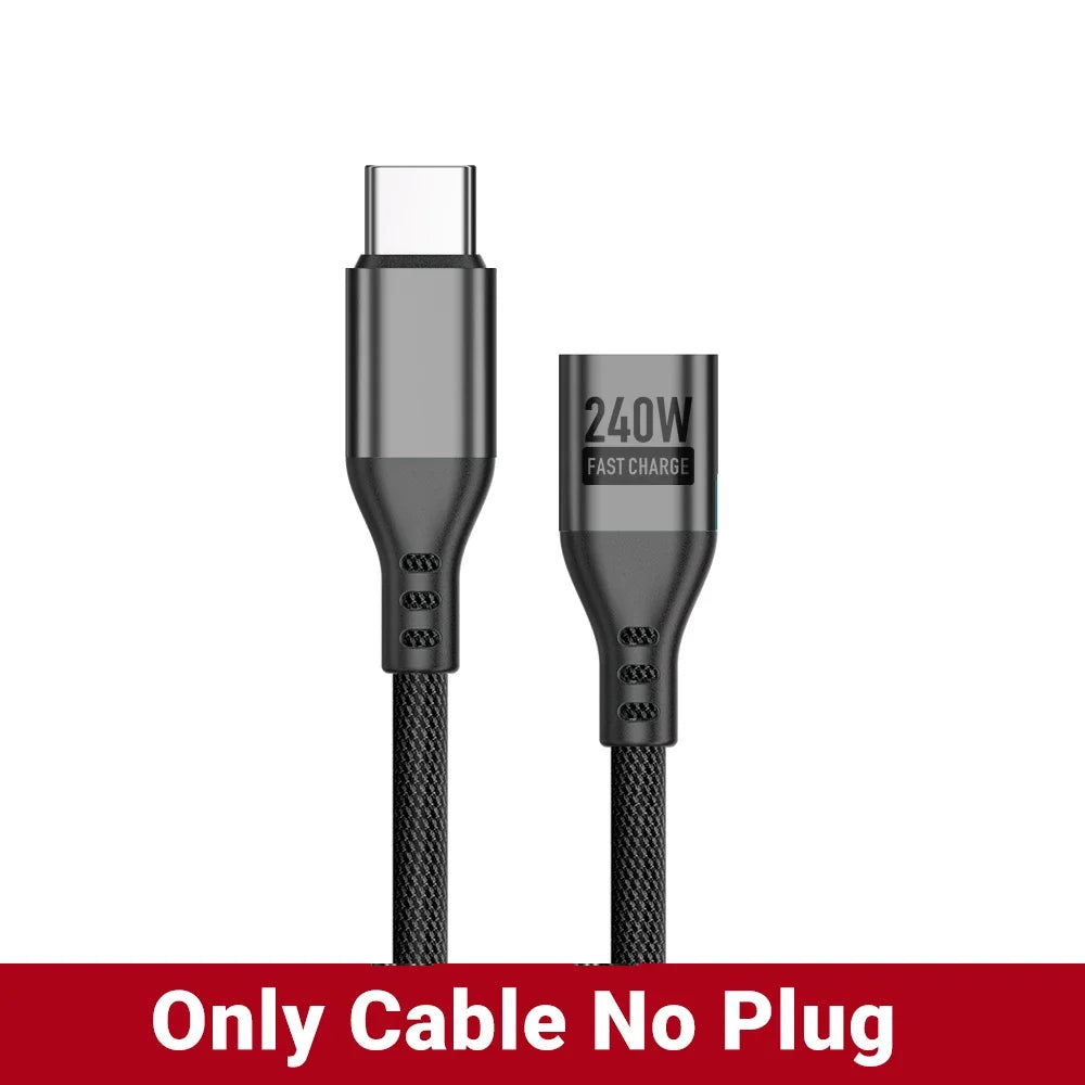 AUFU PD240W Magnetic Type C Cable For Macbook PC 5A Super Fast Charging Magnet USB-C Charger Data Cord For iPhone Samsung Xiaomi