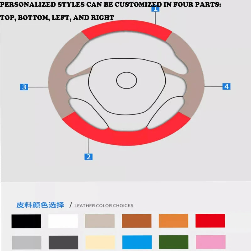 Hand Stitched car Steering Wheel Cover Fit for Renault Clio 3 2005 2006 2007 2008 2009 2010 2011 2012 2013 Braid Accessorie