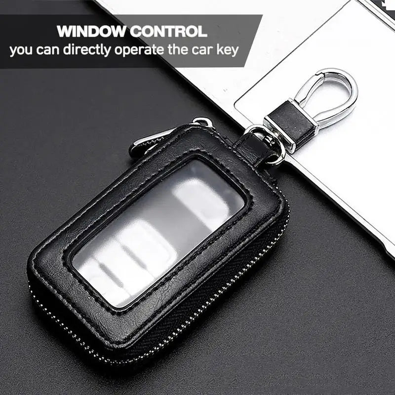Leather Car Key Bag Unisex Key Protector KeyChain Multifunction Organizer Housekeeper Car Key Case Auto Remote Key Fob Pouch