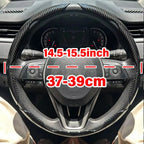 3PCS Laser Carbon Fiber Silicone Car Round Steering Wheel Cover Fiber Leather Wheel Booster Auto Cover Non-Slip Universal parts CM World