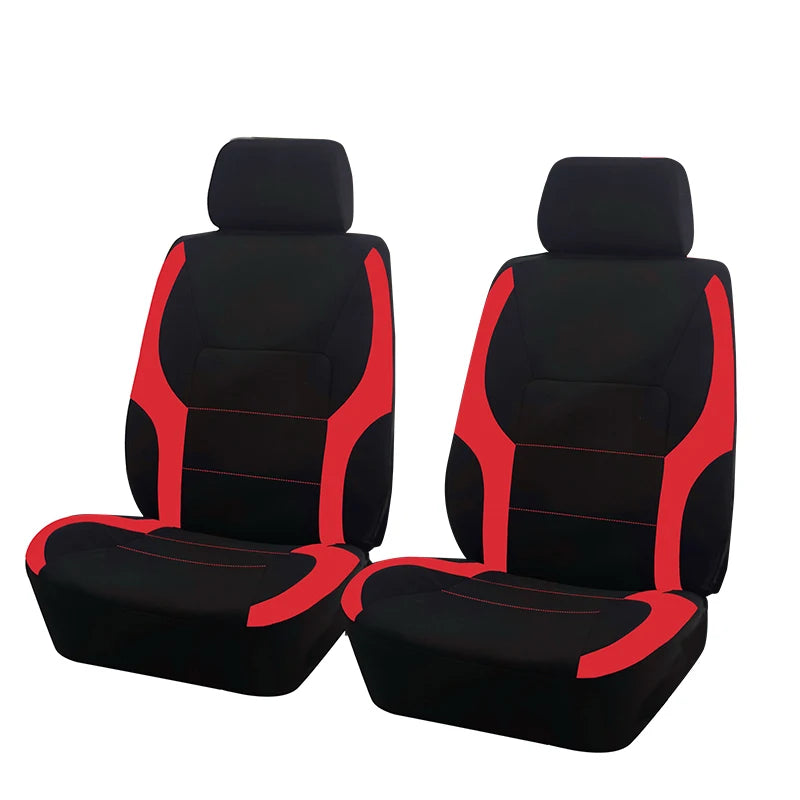 AUTO PLUS Sports Universal Polyester Car Seat Cover Set Fit Most Car Plain Fabric Bicolor Stylish Car Accessories Seat Protector CM World