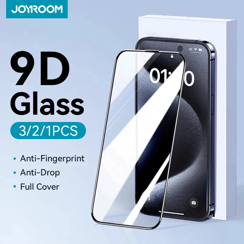 Joyroom 1/2/3pcs HD Glass Screen Protector for iPhone 16 15 14 13 12 11 Pro Max Full Screen Tempered Glass Protection for iPhone Car Mobile World