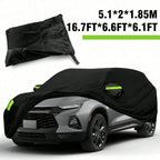 SUV Car Cover All-Weather Shield | Snow/Sun/UV/Dust Proof With Reflective Strips & Wind Straps,Heavy Duty Outdoor Protection Car Mobile World