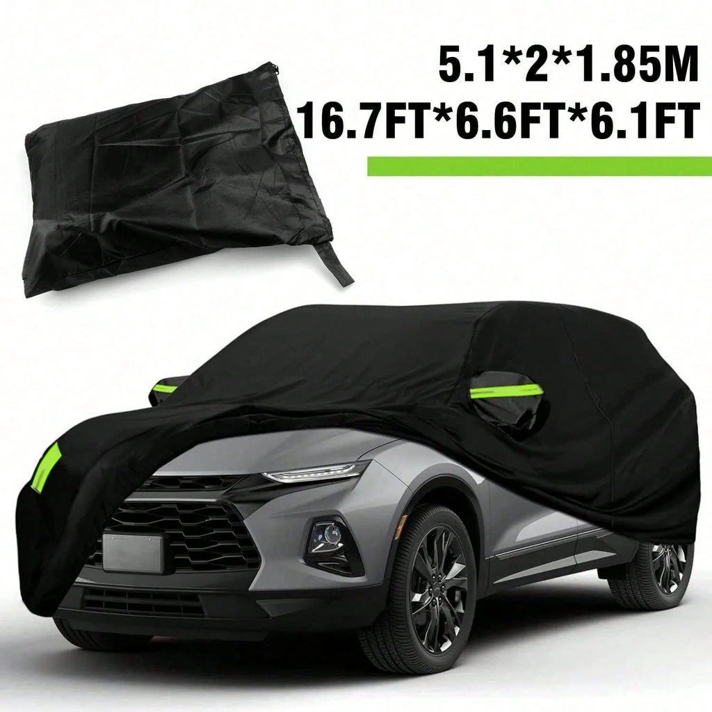 SUV Car Cover All-Weather Shield | Snow/Sun/UV/Dust Proof With Reflective Strips & Wind Straps,Heavy Duty Outdoor Protection