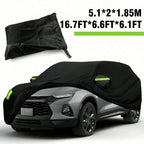 SUV Car Cover All-Weather Shield | Snow/Sun/UV/Dust Proof With Reflective Strips & Wind Straps,Heavy Duty Outdoor Protection