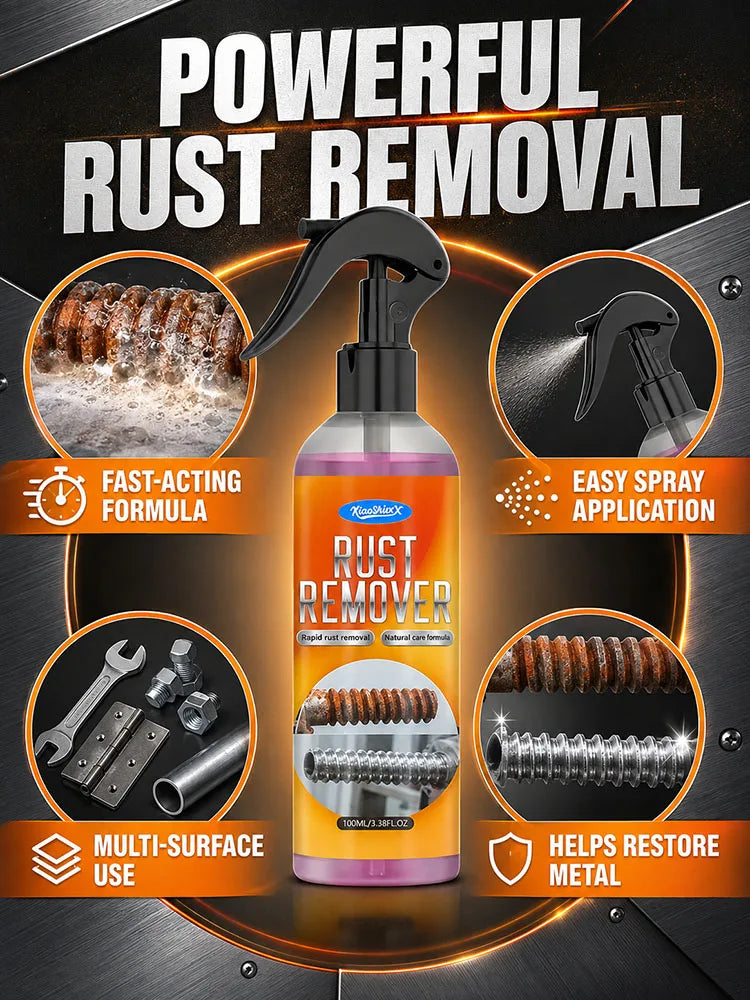 Rust Remover Spray for Metal Powerful Rust Removal Cleaner Anti Corrosion Treatment for Car Parts Tools Bolts Household Hardware