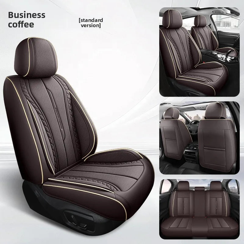 High Quality Nappa Leather Universal Car Seat Full Cover Perforated Nappa Leather Luxury Sedan SUV Seat Cushion Car Full Cover