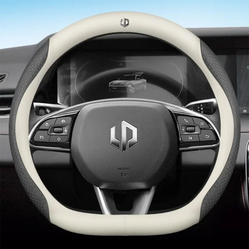 Leather Car Steering Wheel Cover For LEAPMOTOR C11 C10 T03 C16 2022 - 2024 2025 Breathable Non-slip Car-styling Auto Accessories