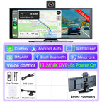 11.26 inch Dash Cam Car DVR 4K Camera Wireless Carplay Android Auto Touch Screen Dual Len Video Recorder Dashboard BT FM AUX GPS Car Mobile World