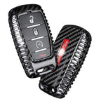 for Ram 1500 Limited Key Fob Cover With Keychain Carbon Fiber Key Case for Ram 2500 Power Wagon 3500 Smart Key Accessories 2023 CM World